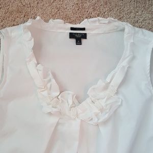 Talbots white sleeveless blouse.